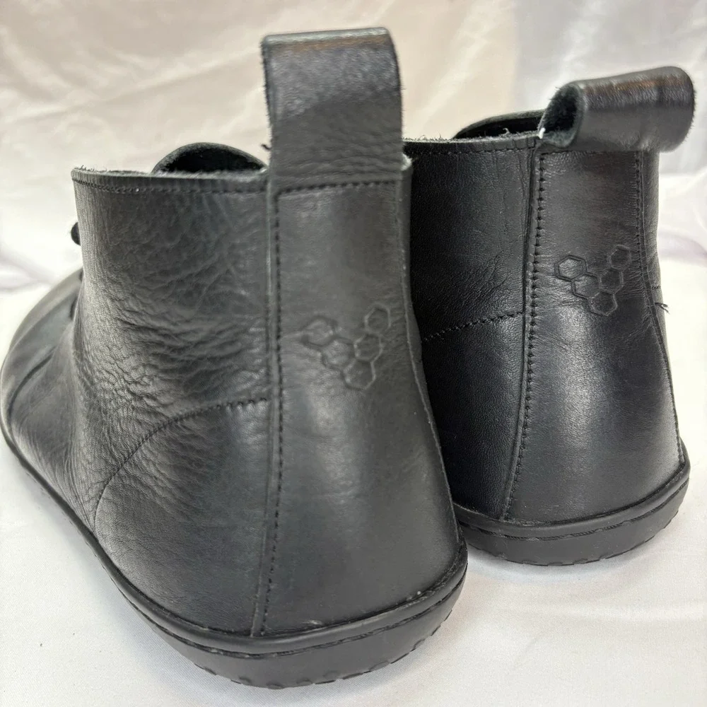 Vivobarefoot Men's Gobi Lux Black Leather Barefoot Boots - Size EU 46 US 12